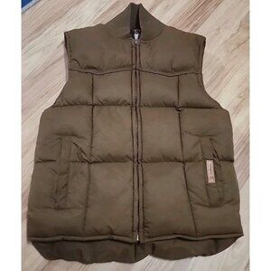 VTG Tempco Quilted Puffer Vest Elastic Collar Full-Zip Closure Down Large retro